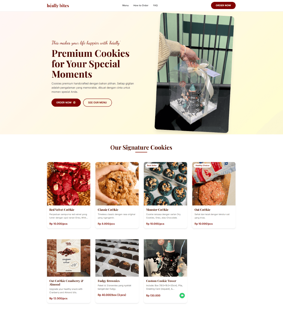 Heallybites: Cookies Startup Website