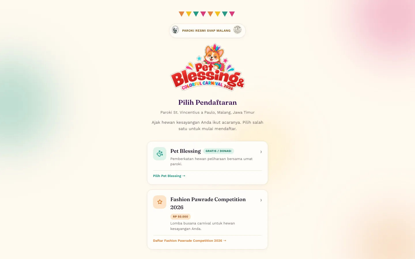 Pet Blessing 2026: Registration and Event-Day Check-in